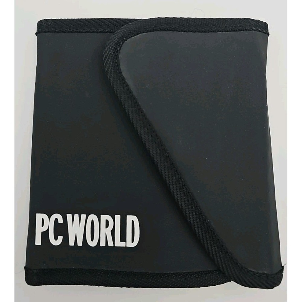 Vintage 90's PC World Magazine Branded CD ROM Wallet Case *HOLDS 16 CD's*